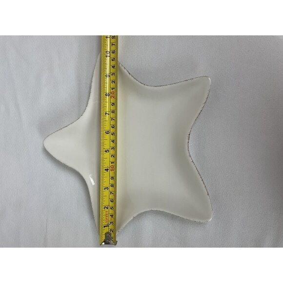 Pottery Barn Star Country White Rustic Brown Edge 10 in Appetizer Dessert Plate - Picture 4 of 5